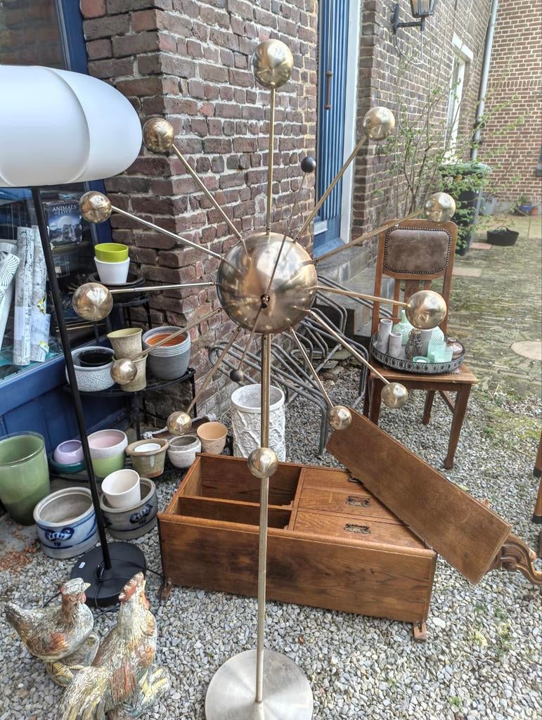 Vintage Planetarium Klok - Mid-Century Modern Design, Ophalen