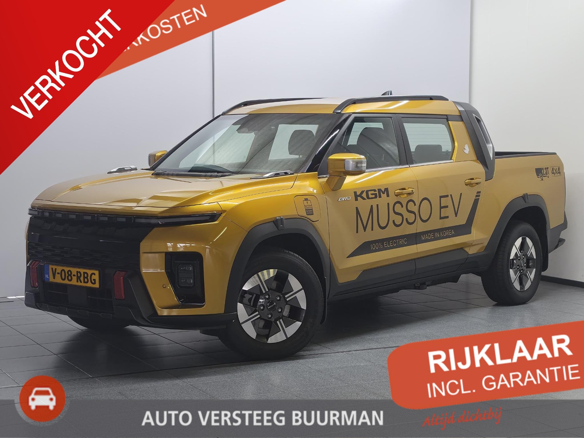 KGM Musso EV Platinum 80.6 kWh 4WD, 2300 KG Trekgewicht, Lux, Zwart, 2260 kg, Origineel Nederlands, SUV of Terreinwagen