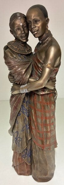 Maasai Bronzen Beeld Strong Together Moja Afrika, Verzenden, Zo goed als nieuw, Mens