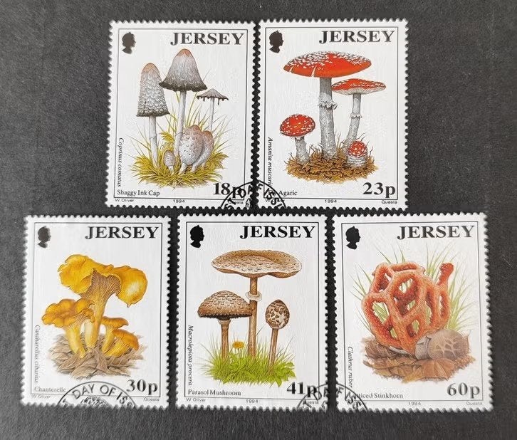 Jersey 3105002 paddestoelen, Ophalen of Verzenden, Gestempeld