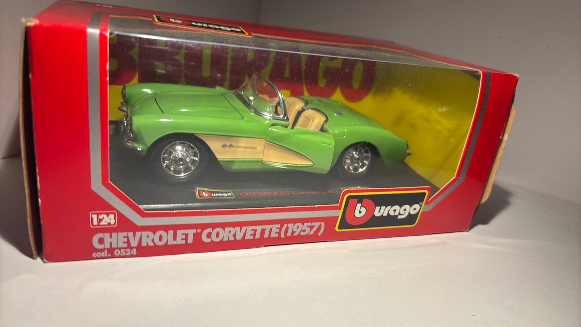 Chevrolet Corvette 1957 Bburago 1.24, Ophalen of Verzenden, Bburago, A, A