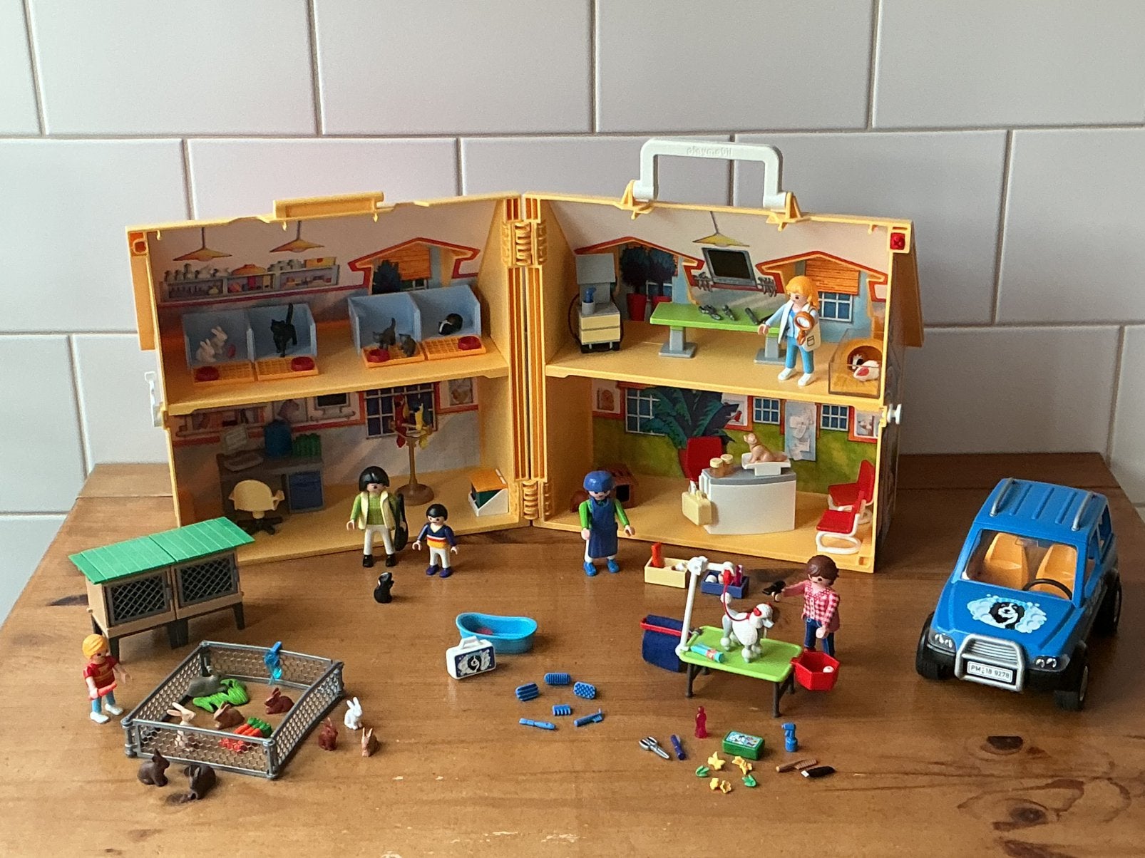 PLAYMOBIL UITGEBREIDE MEENEEM DIERENKLINIEK 🐈‍⬛ SUPERSET !!, Ophalen of Verzenden, Gebruikt