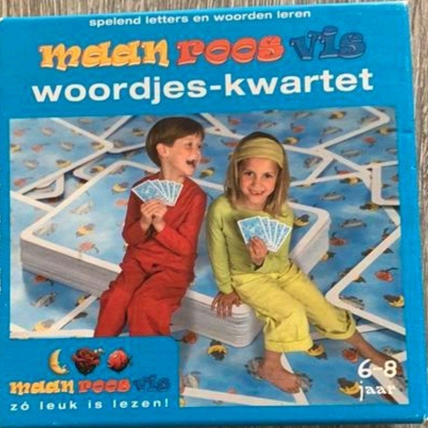 maan roos vis woordjes kwartet leren lezen groep 3 sint tip, Ophalen of Verzenden