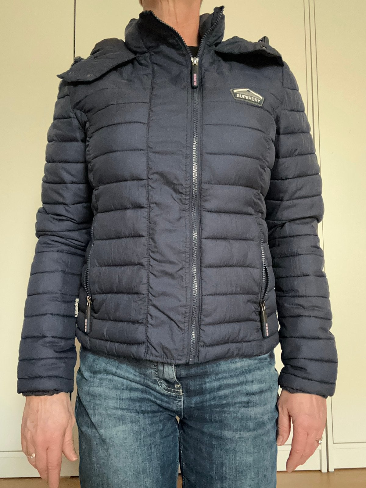 Blauw dames jack Superdry maat S, Ophalen of Verzenden, Zo goed als nieuw, Maat 36 (S), Blauw