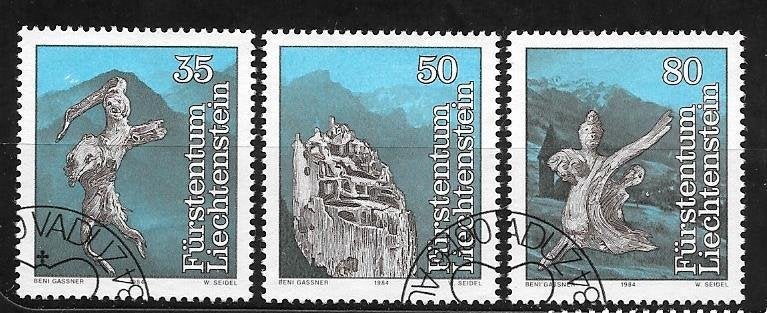 Liechtenstein 1984  Sagen, Verzenden, Overige landen, Gestempeld