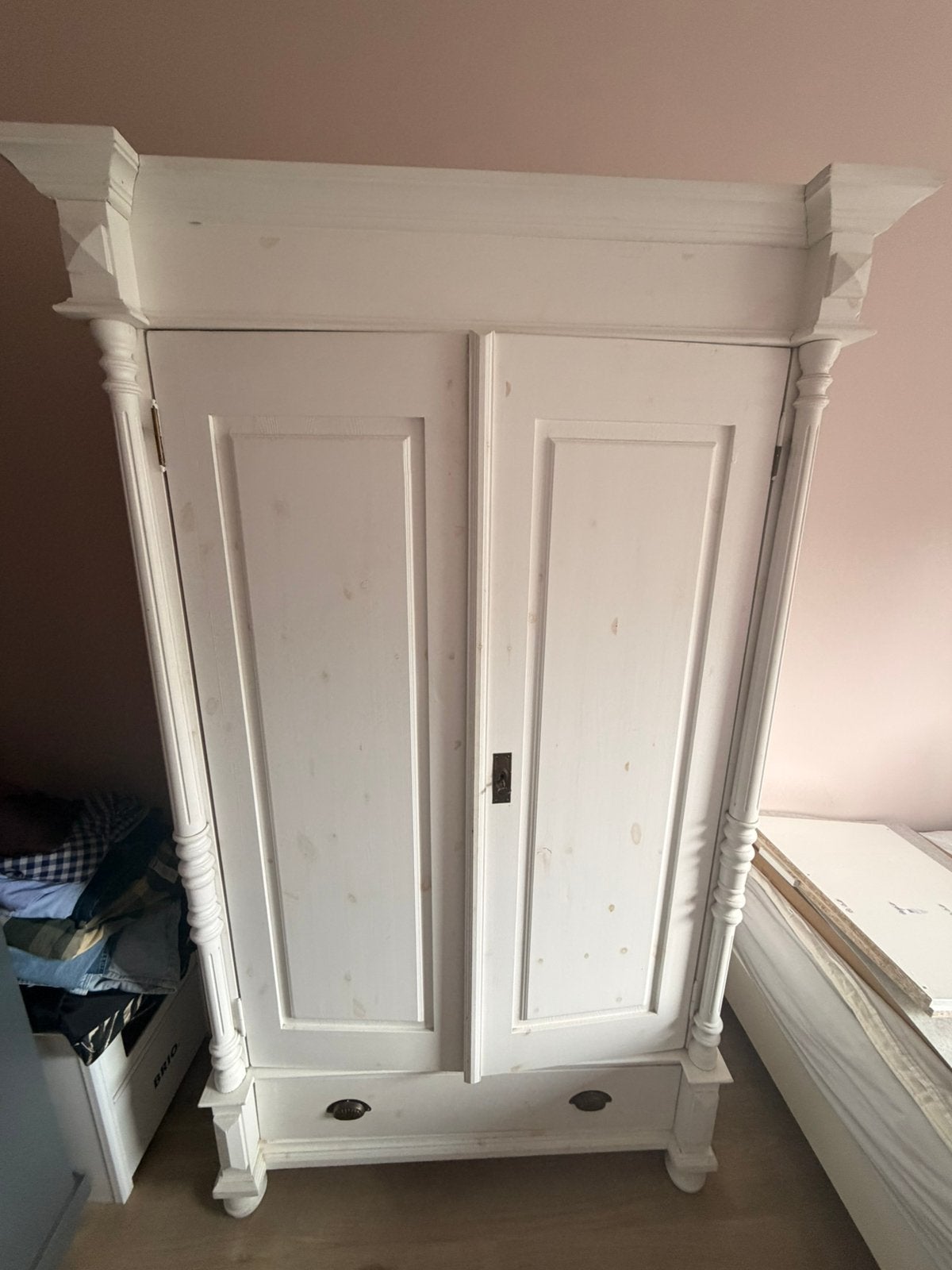 Witte meidenkast demontabel, Antiek en Kunst, Curiosa en Brocante, Ophalen