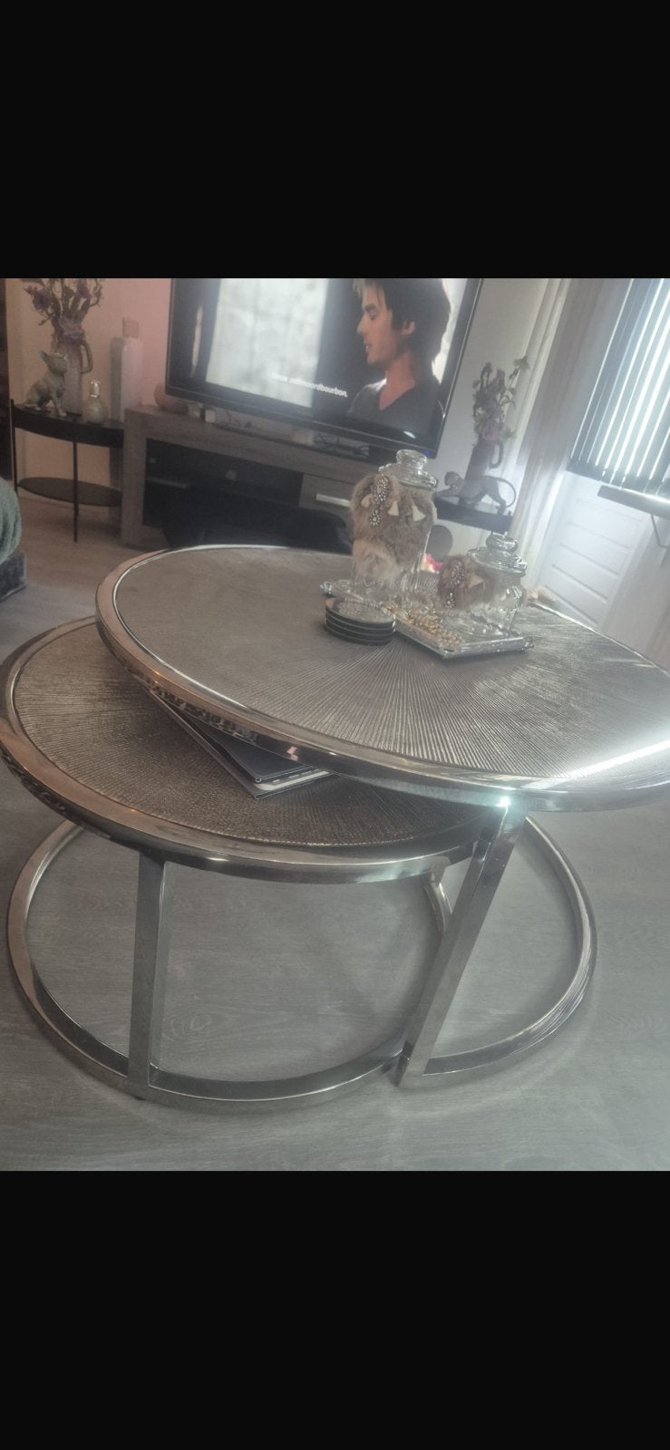 Salon tafel set erik kuiyster style, zgan! Per direct ZOZ!…., Ophalen, 50 tot 100 cm, Rond, 50 tot 100 cm