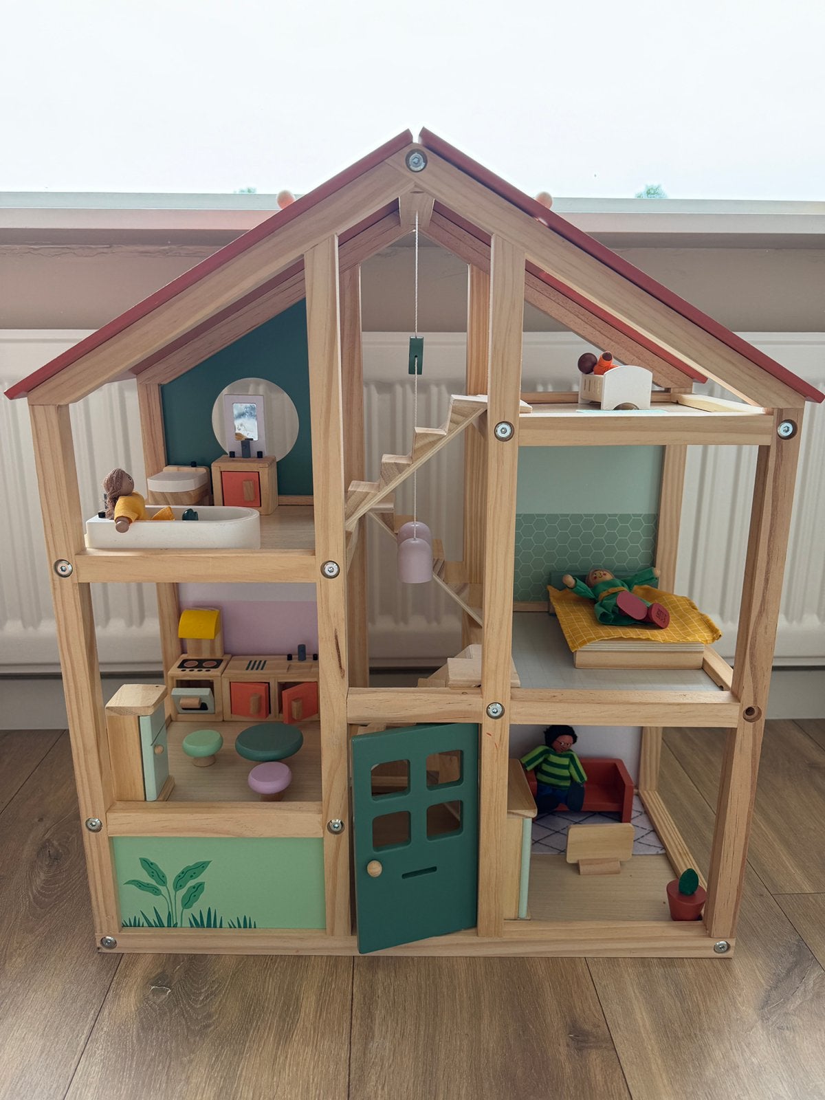 Hema Gemeubileerd Houten Poppenhuis 52x24x61.5, Kinderen en Baby's, Speelgoed | Poppenhuizen, Ophalen, Gebruikt, Poppenhuis