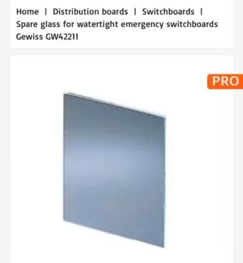 NIEUW! Gewiss GW42211 reserveglas voor noodschakelaar €17,99, Gevelraam of Ruit, Minder dan 80 cm, Minder dan 80 cm, Nieuw