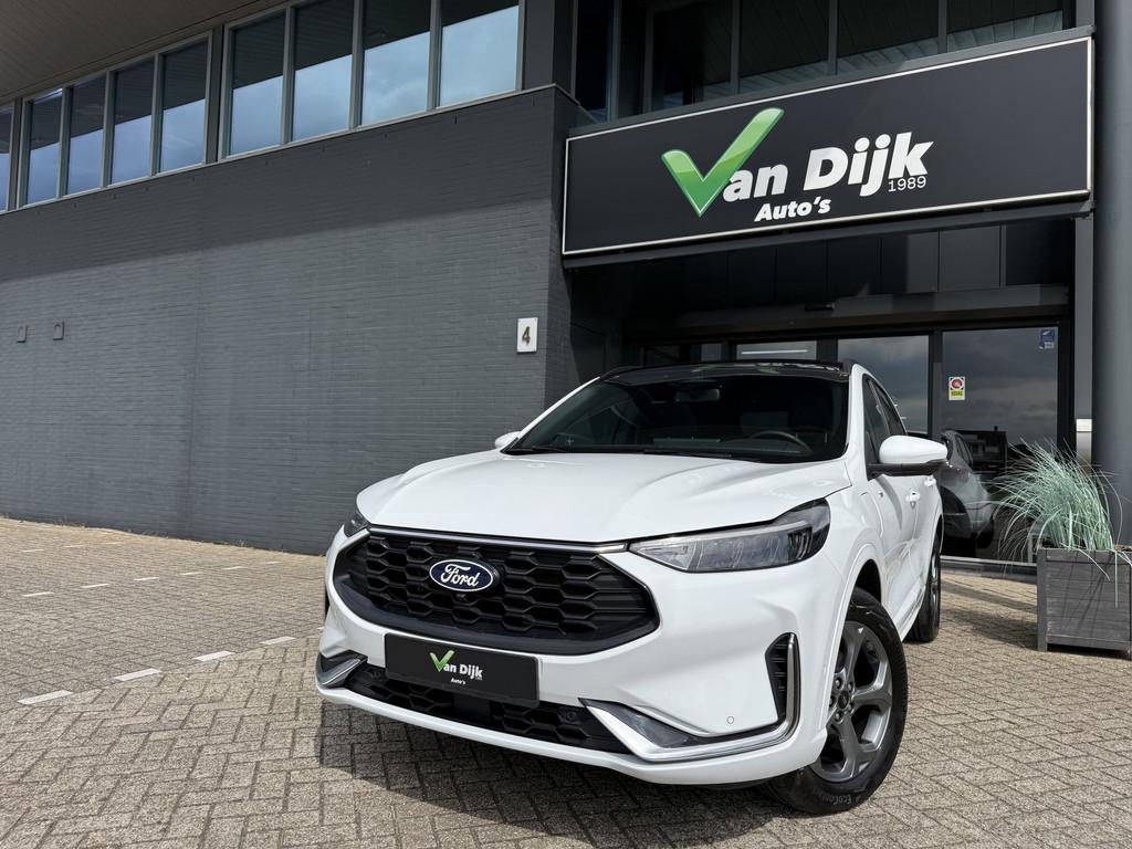 Ford Kuga 2.5 PHEV ST-Line X Panodak Trekhaak Navi 360Camera, Auto's, Ford, Gebruikt, Zwart, 4 cilinders, Wit