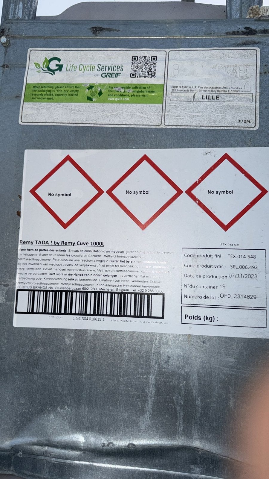 IBC bakken 1000L, 150 liter of meer, Ophalen, Nieuw, Met kraantje