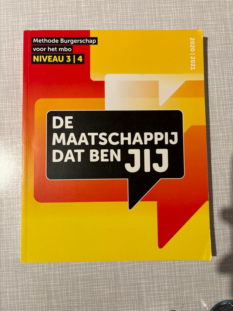 De Maatschappij Dat Ben Jij - Burgerschap MBO Niveau 3|4, Boeken, Schoolboeken, Ophalen of Verzenden, Zo goed als nieuw, Overige niveaus