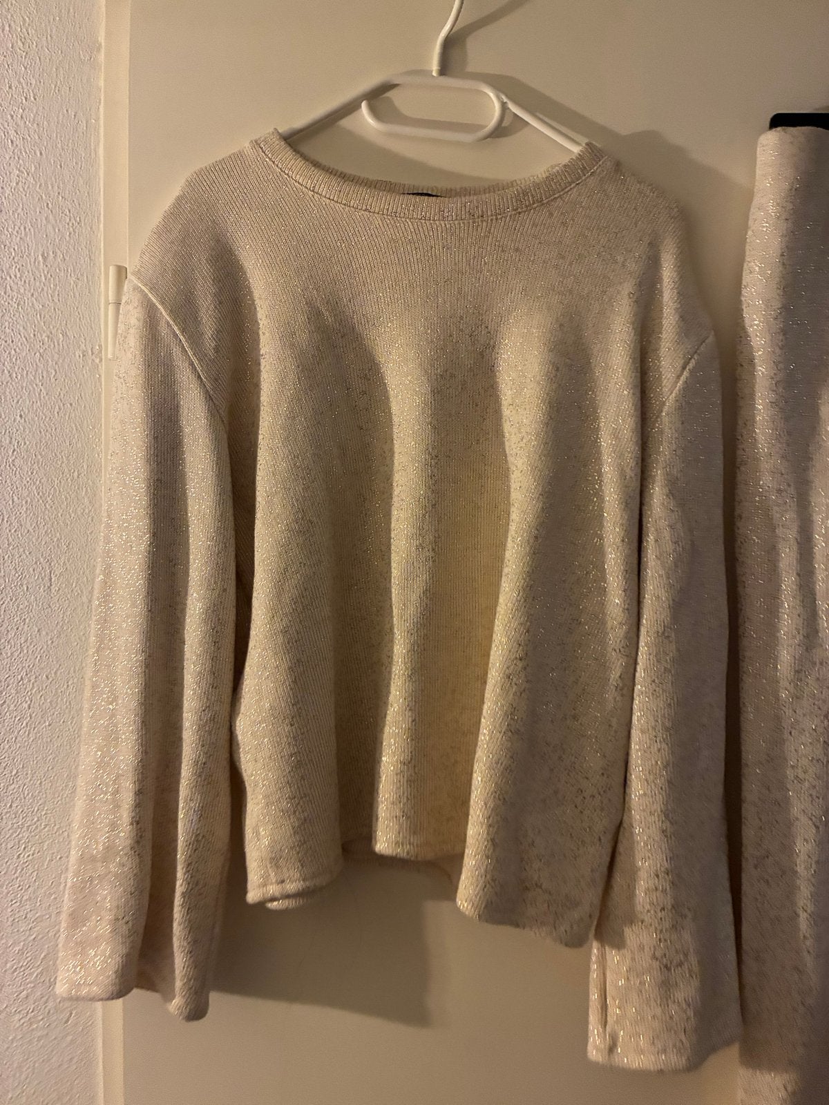 Zara glitter trui en rok set - Maat M, Ophalen of Verzenden, Zo goed als nieuw, Maat 38/40 (M), Beige