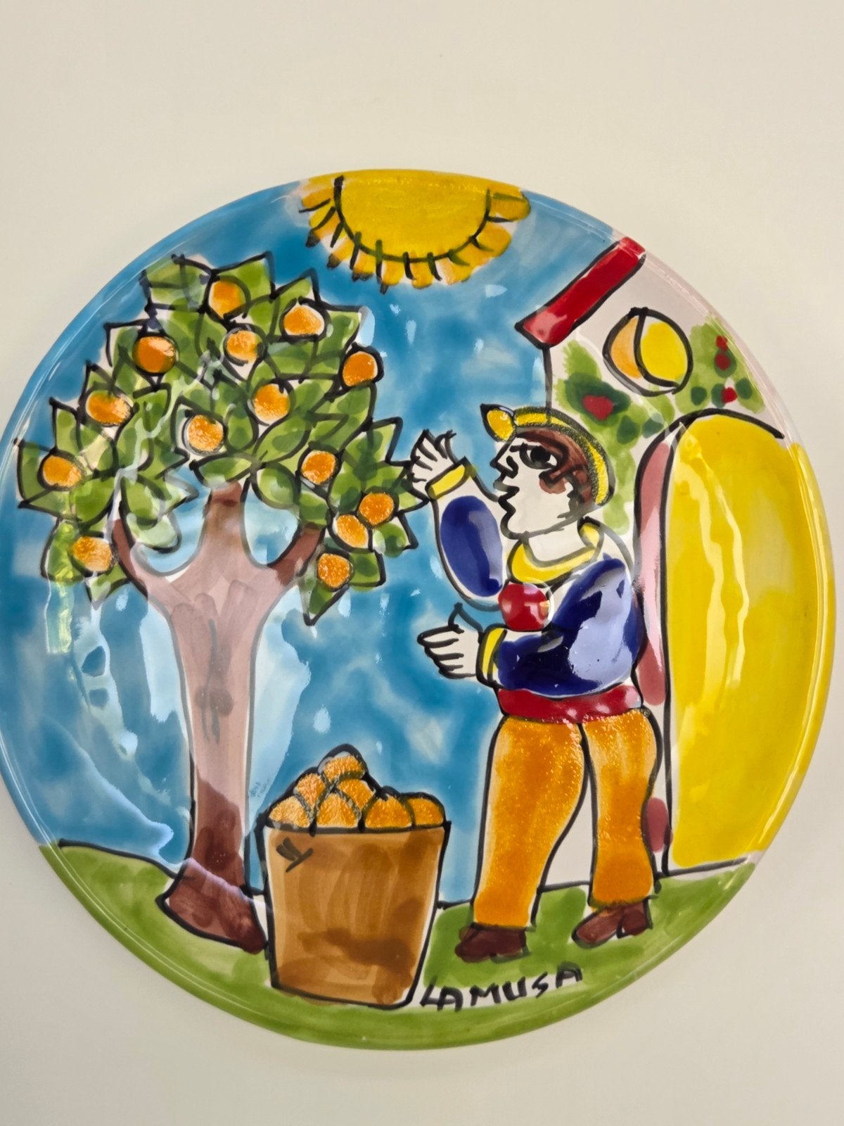 Handgeschilderde decoratieve borden - La Musa, Antiek en Kunst, Antiek | Keramiek en Aardewerk, Ophalen of Verzenden