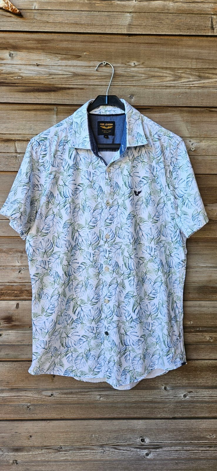 PME Legend heren overhemd met bladprint, Kleding | Heren, Meerkleurig, Zo goed als nieuw, PME Legend, Halswijdte 39/40 (M)