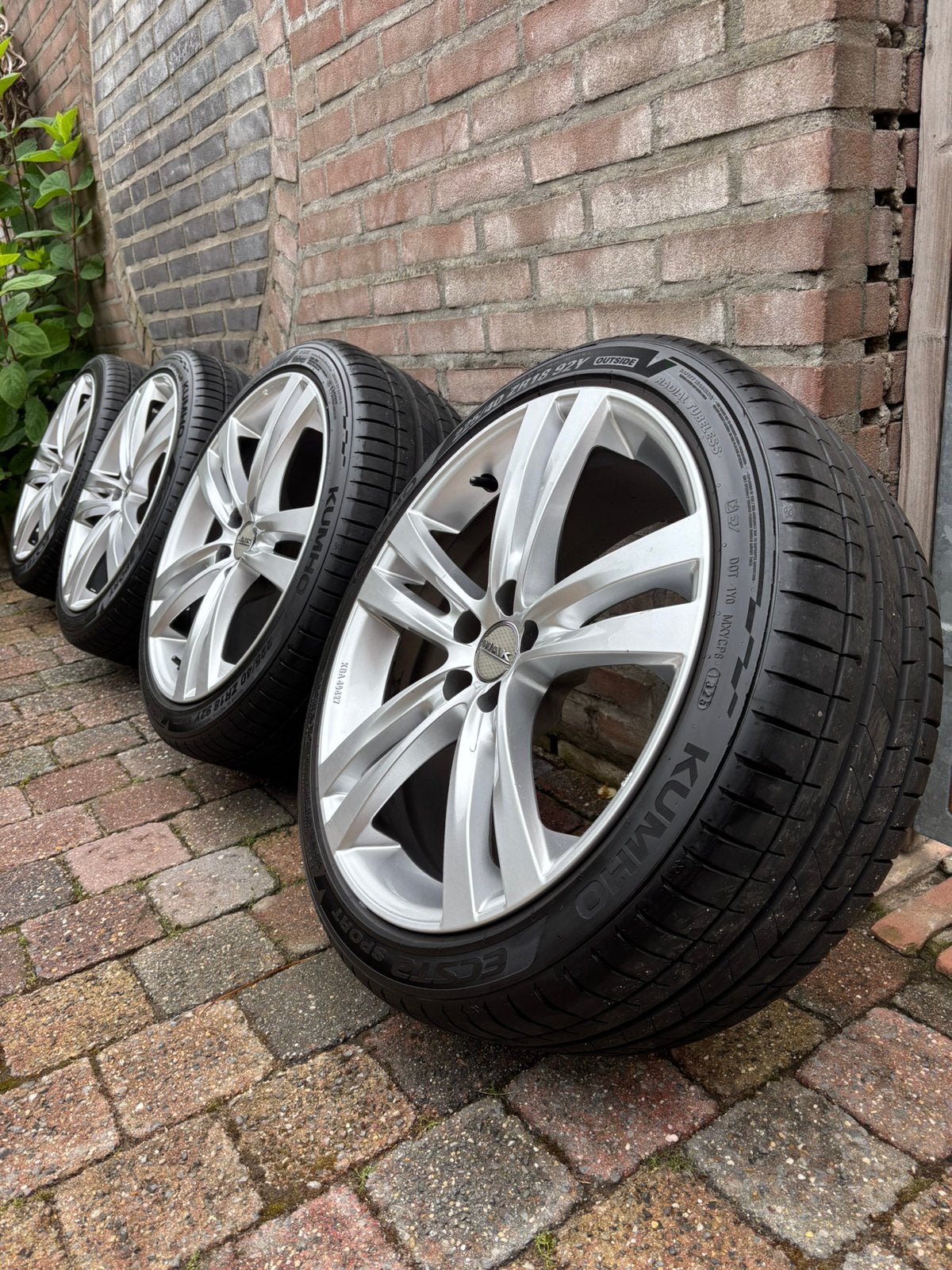 18 Inch MAK 5x100 velgen met ZGAN nieuwe banden, Ophalen, 18 inch, Velg(en), Personenwagen