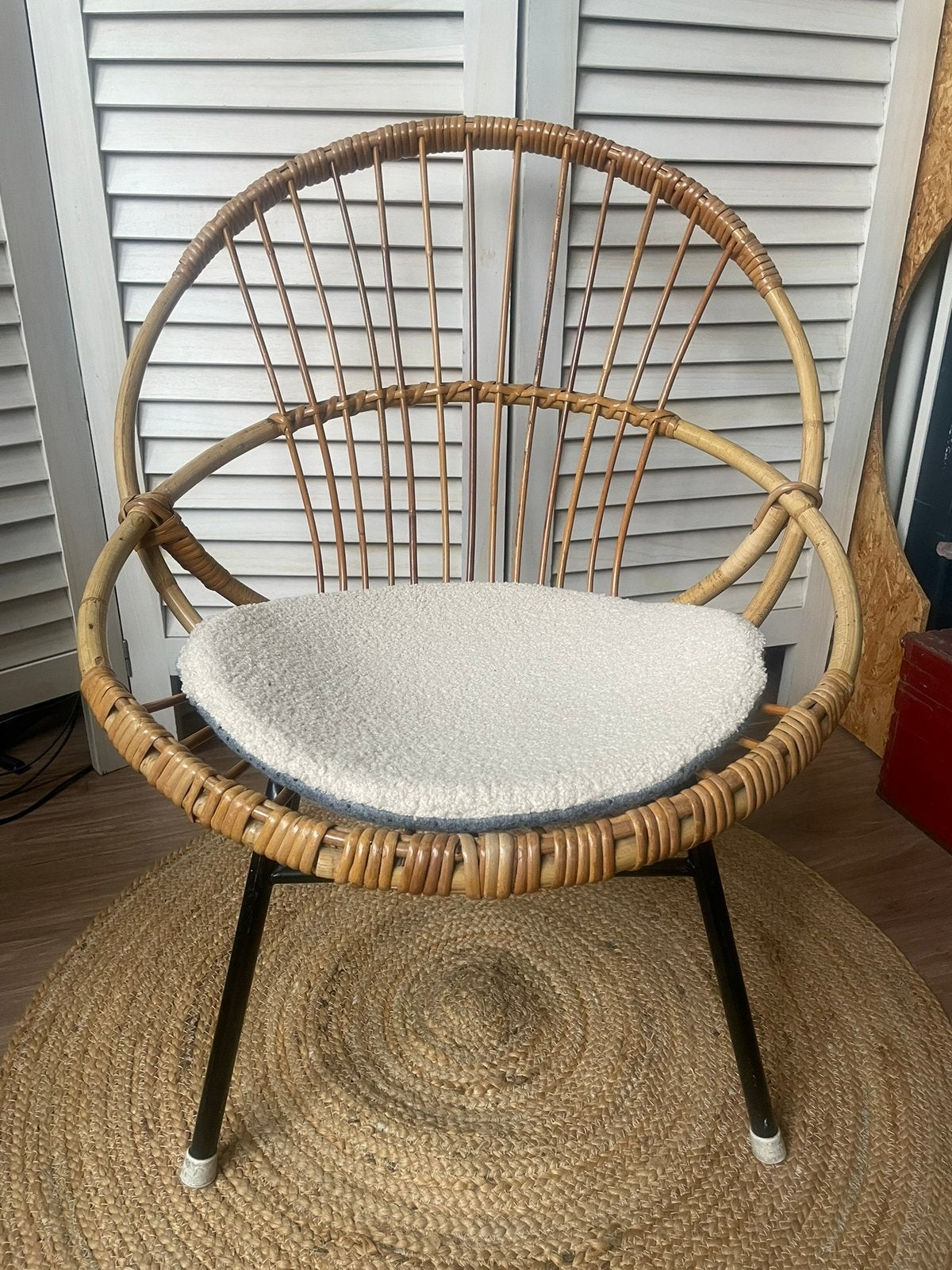 Leuk vintage rotan stoeltje, Ophalen, Gebruikt, Bruin, Vintage