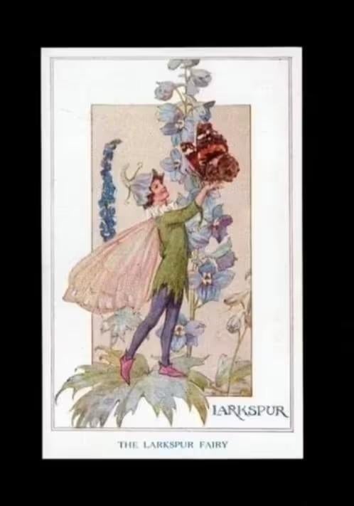 Elfje Bloemen Larkspur Fairies door Margaret Tarrant., Verzamelen, Ansichtkaarten | Themakaarten, Ophalen of Verzenden, 1920 tot 1940