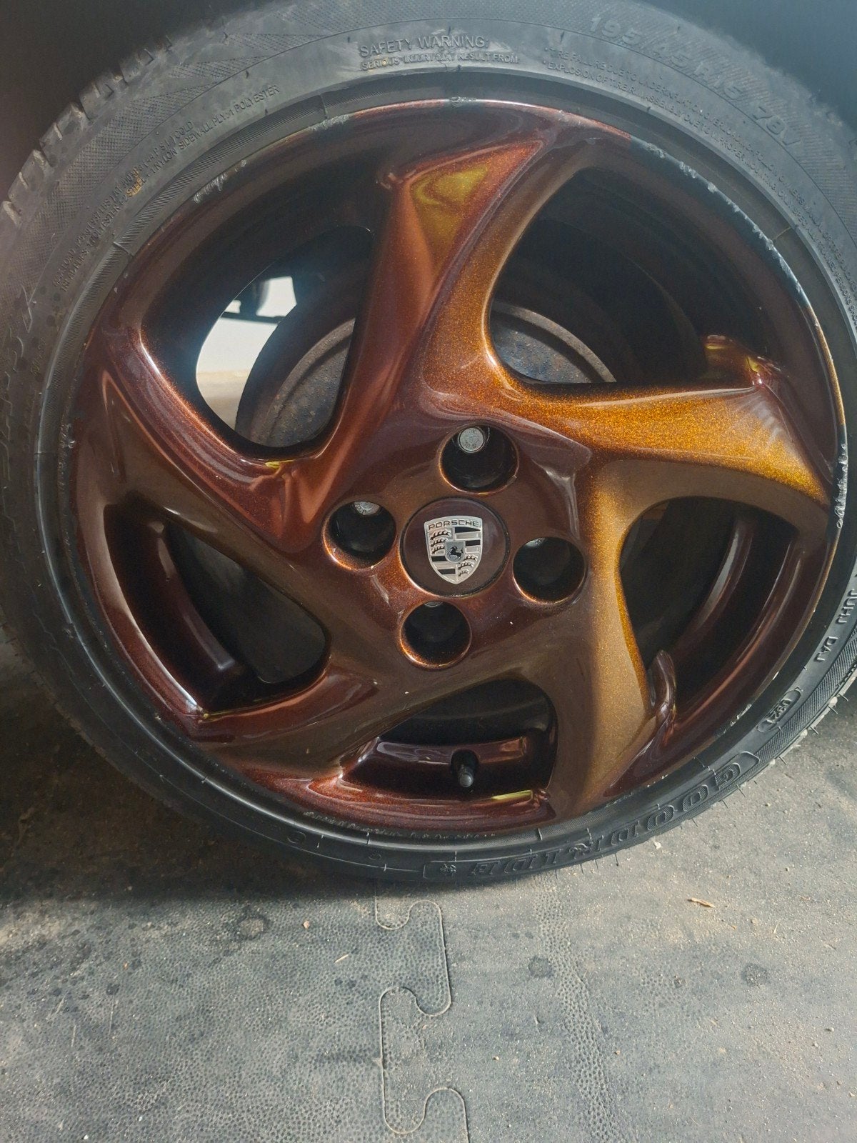 Porsche Turbo Twist velgen 15 inch 4x100 met banden, Gebruikt, 15 inch, Banden en Velgen, Ophalen of Verzenden