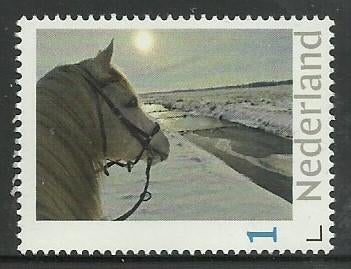 persoonlijke postzegel paard in sneeuw, Ophalen of Verzenden, Na 1940, Postfris