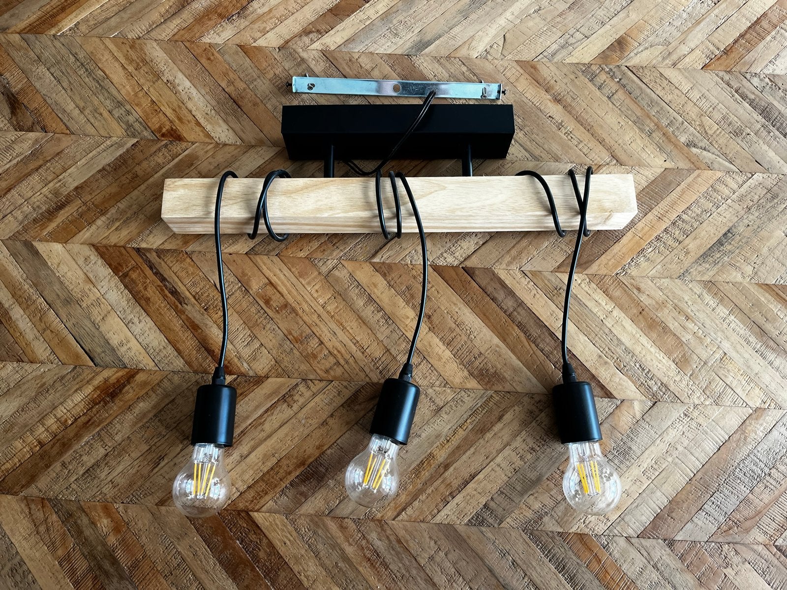 Vintage lampenset, Ophalen, Zo goed als nieuw, Hout