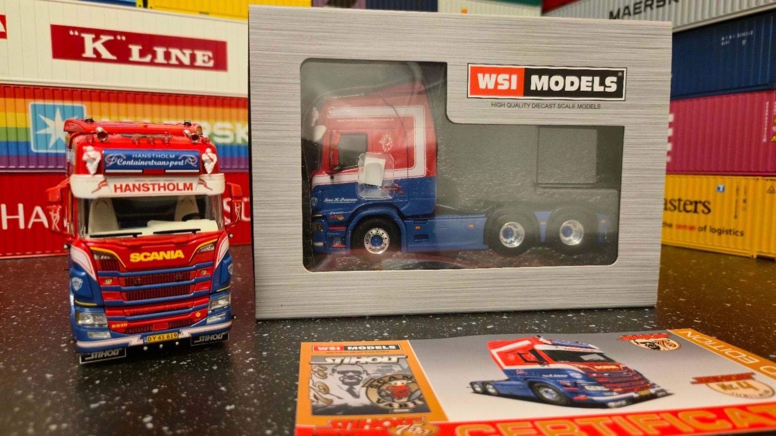 WSI Models Scania S-serie Stiholt Limited Edition, Overige merken, 1:50 of kleiner, Nieuw, Ophalen of Verzenden