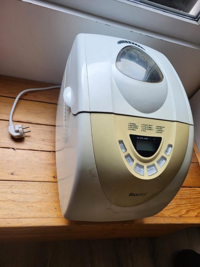 Bodin Broodbakmachine - Wit/Beige - Met Kijkvenster, Witgoed en Apparatuur, Broodbakmachines, Gebruikt, Kijkvenster, 800 tot 1200 gram deeg