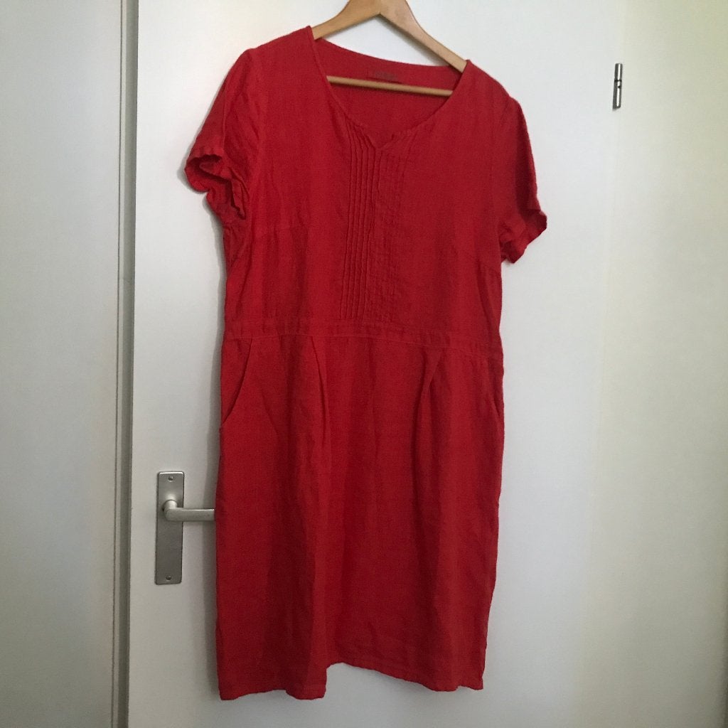 Backstage rode linnen jurk maat Xl, Verzenden, Maat 46/48 (XL) of groter, Zo goed als nieuw, Rood