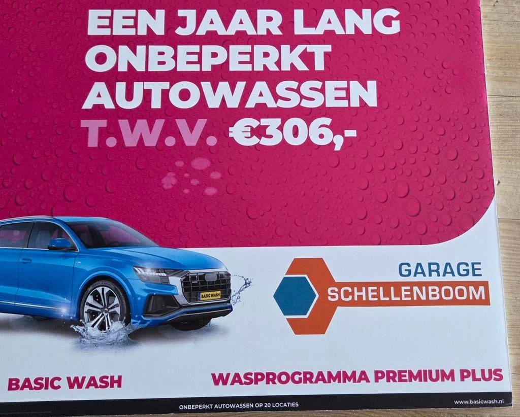 Jaar lang onbeperkt autowassen basic wash, Ophalen of Verzenden