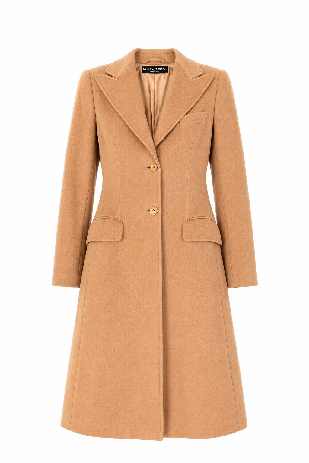 Dolce & Gabbana wollen jas, camel, maat m, Kleding | Dames, Jassen | Winter, Gedragen, Maat 38/40 (M), Beige, Ophalen of Verzenden