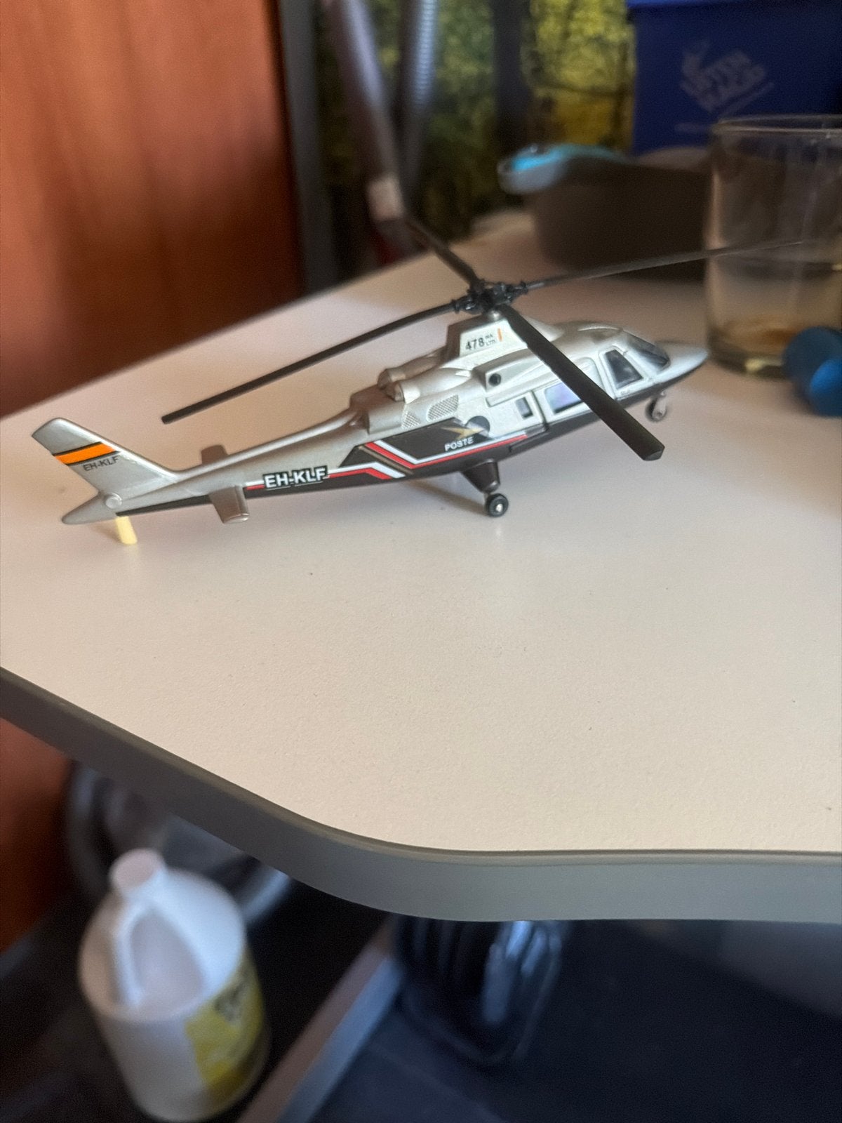 Speelgoed helikopter - Zilver met zwart en rood, Ophalen of Verzenden, Zo goed als nieuw, Overige typen, Helikopter