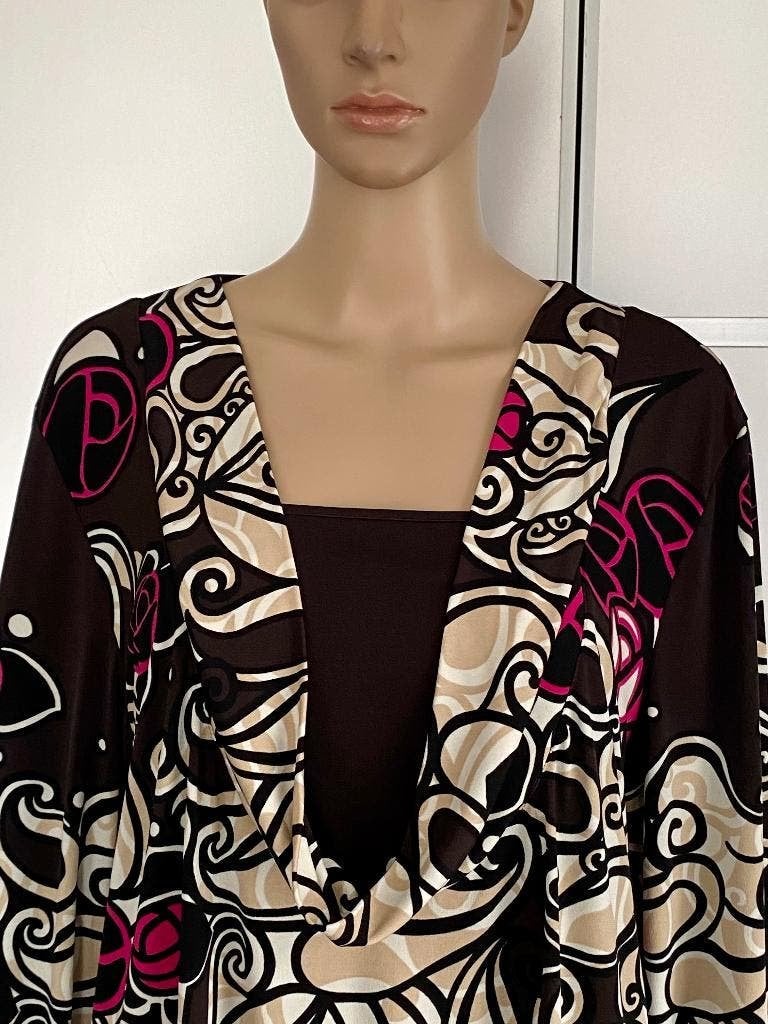 K208 Samoon maat 46=XL lange blouse top beige zwart roze, Kleding | Dames, Maat 46/48 (XL) of groter, Ophalen of Verzenden, Zo goed als nieuw