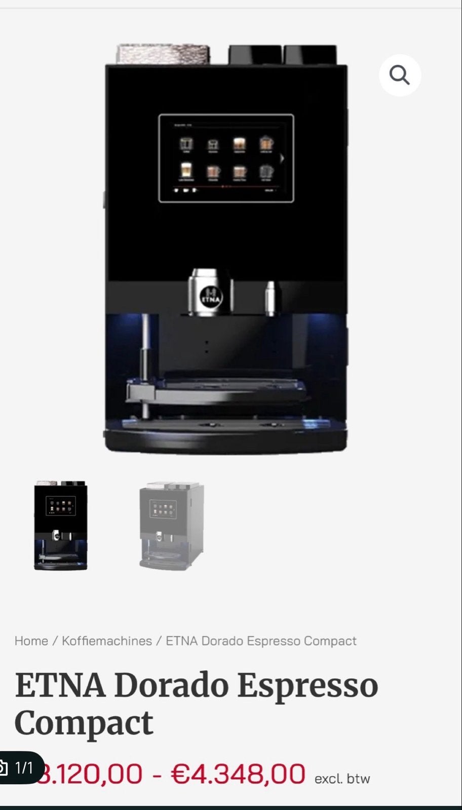 Etna Dorado Koffiemachine - Zo goed als nieuw, Ophalen of Verzenden, Zo goed als nieuw, Koffiemachine, Koffiebonen