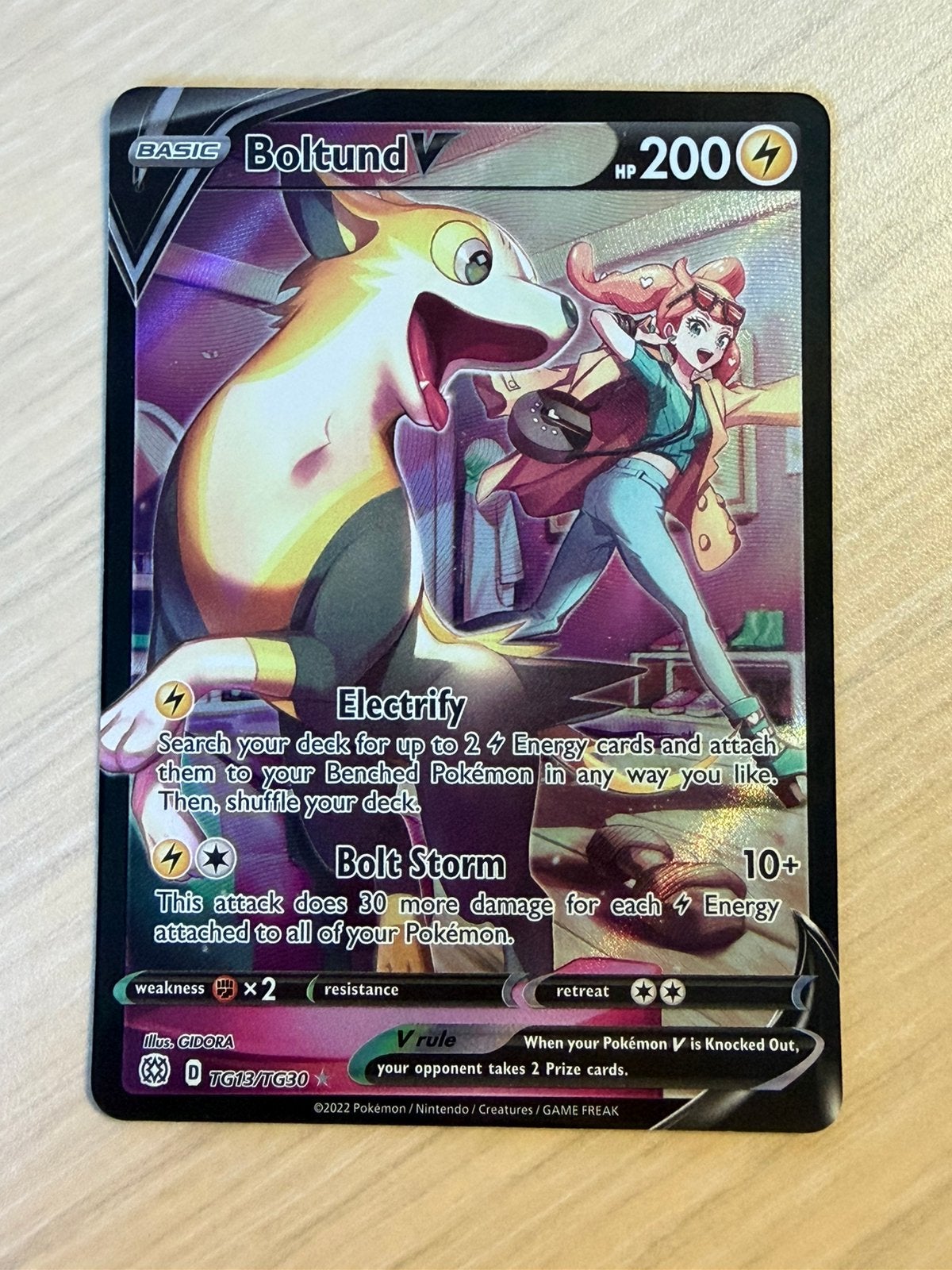 Boltund V TG13/TG30 Holo - Pokémon Brilliant Stars Trainer, Ophalen of Verzenden, Zo goed als nieuw, Losse kaart