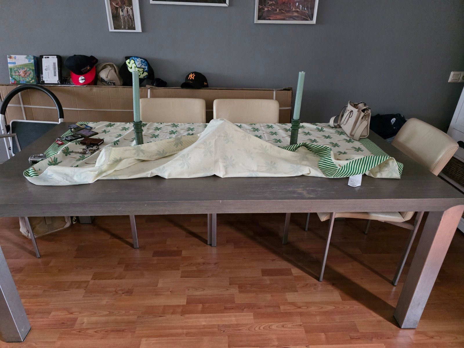 Bert Plantagie eettafel met 6 stoelen, 2 bij 1 mtr, Ophalen, Gebruikt, 100 tot 150 cm, Eikenhout