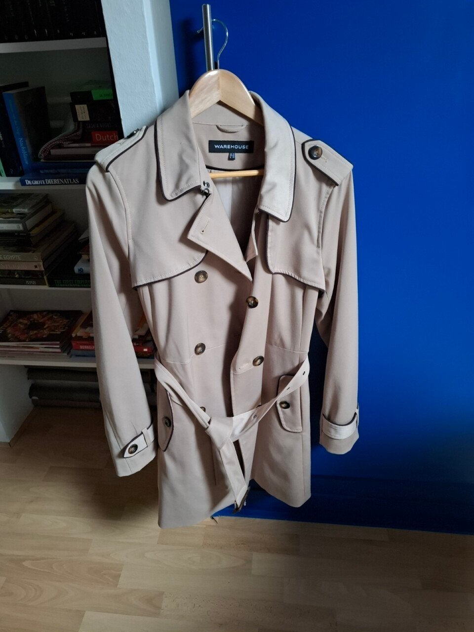 regenjas dames beige gevoerd warehouse maat 44-46 UK 18, Ophalen of Verzenden