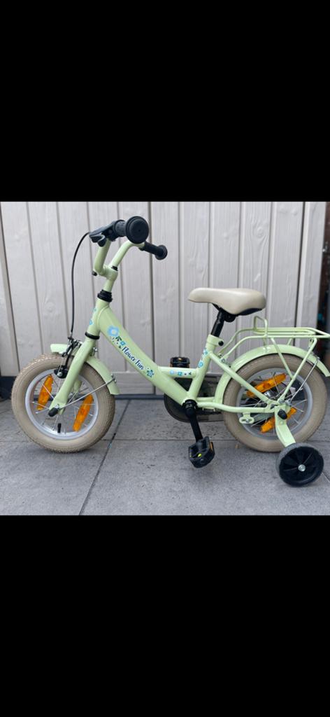 BikeFun Flower Fun 12 inch meisjesfiets – als nieuw, Ophalen, Zo goed als nieuw, Minder dan 16 inch, Zijwieltjes