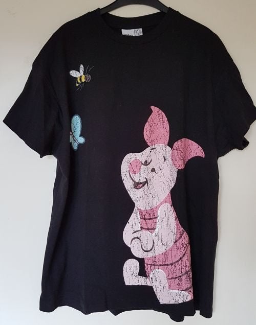 Zwart Disney / Piglet t-shirt maat M oversized *NieuW* b, Maat 38/40 (M), Disney, Zwart, Nieuw