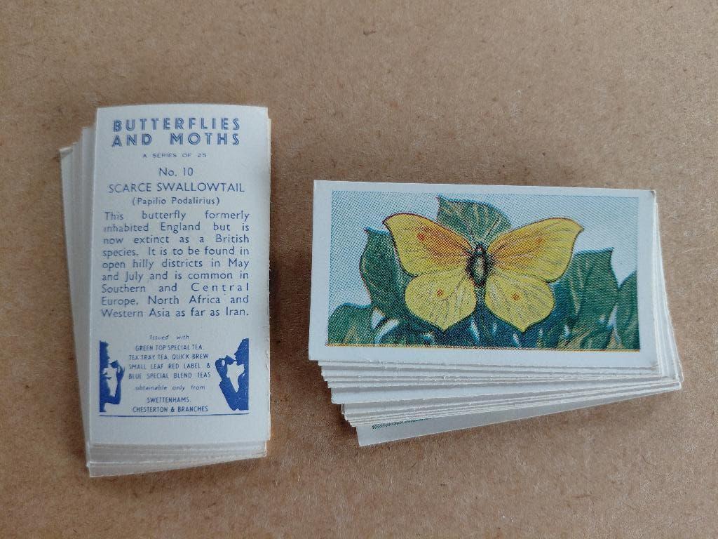 Butterlfies and Moths compl. set 25 tea cards vlinders 1958, Ophalen