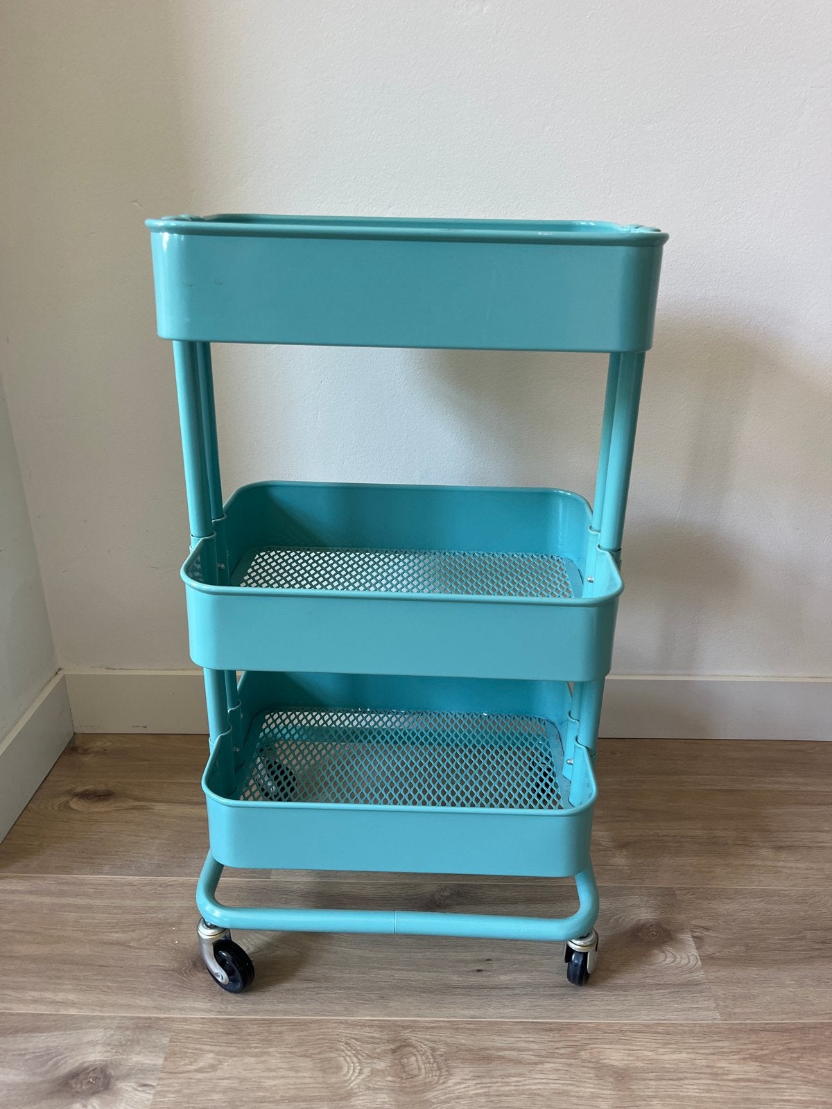 IKEA RÅSKOG Roltafel / Opbergrek - Turquoise, Ophalen, Blauw, Zo goed als nieuw, Metaal