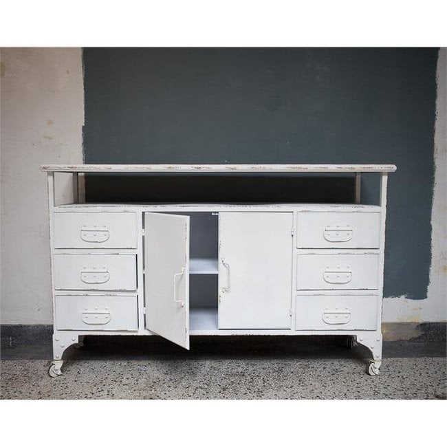 New vintage kast 2.0 | Wit, Ophalen, Zo goed als nieuw, Industrieel brocante vintage