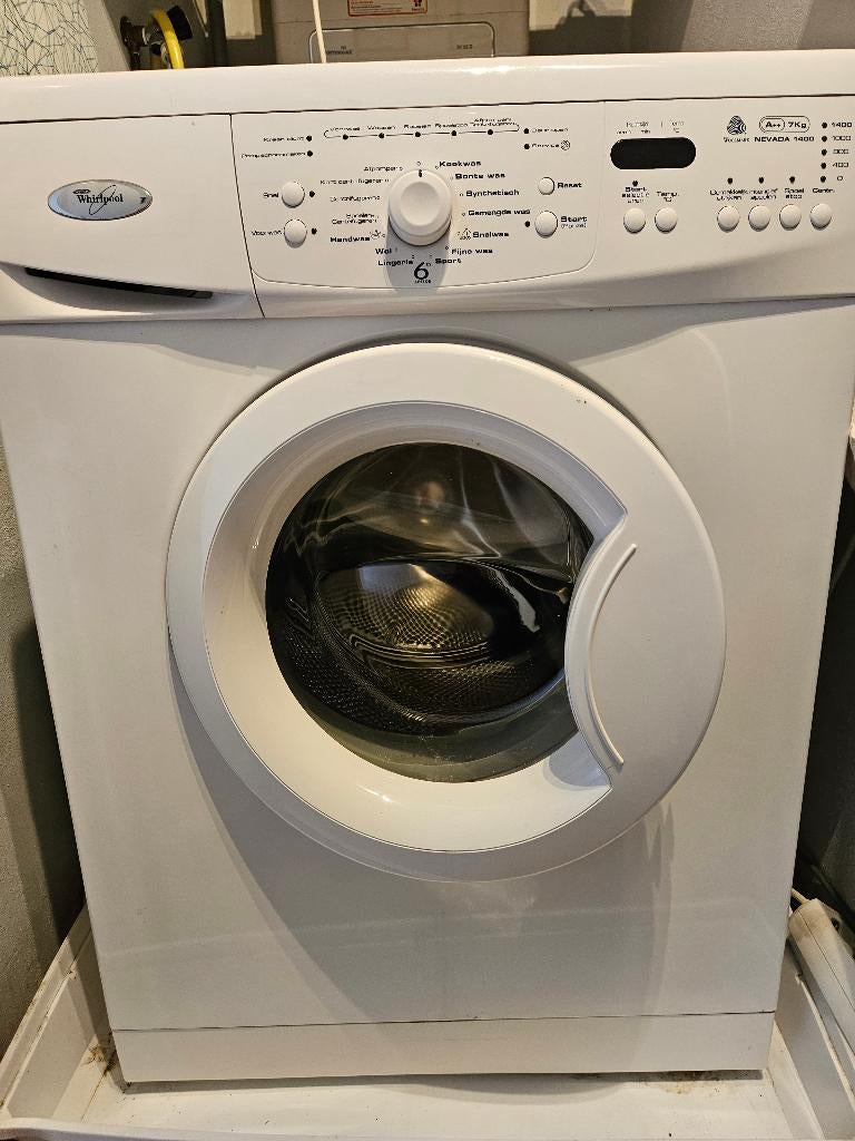 Whirlpool wasmachine 6th sense 7kg A++, Ophalen, 1200 tot 1600 toeren, Gebruikt, 8 tot 10 kg