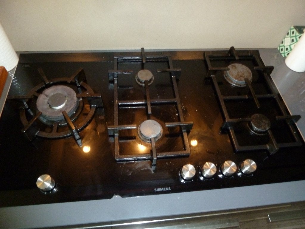 Siemens ER 926SS70N Inbouw 5-pits gaskookplaat Zwart, Gebruikt, Ophalen of Verzenden, Energieklasse A of zuiniger, Inbouw
