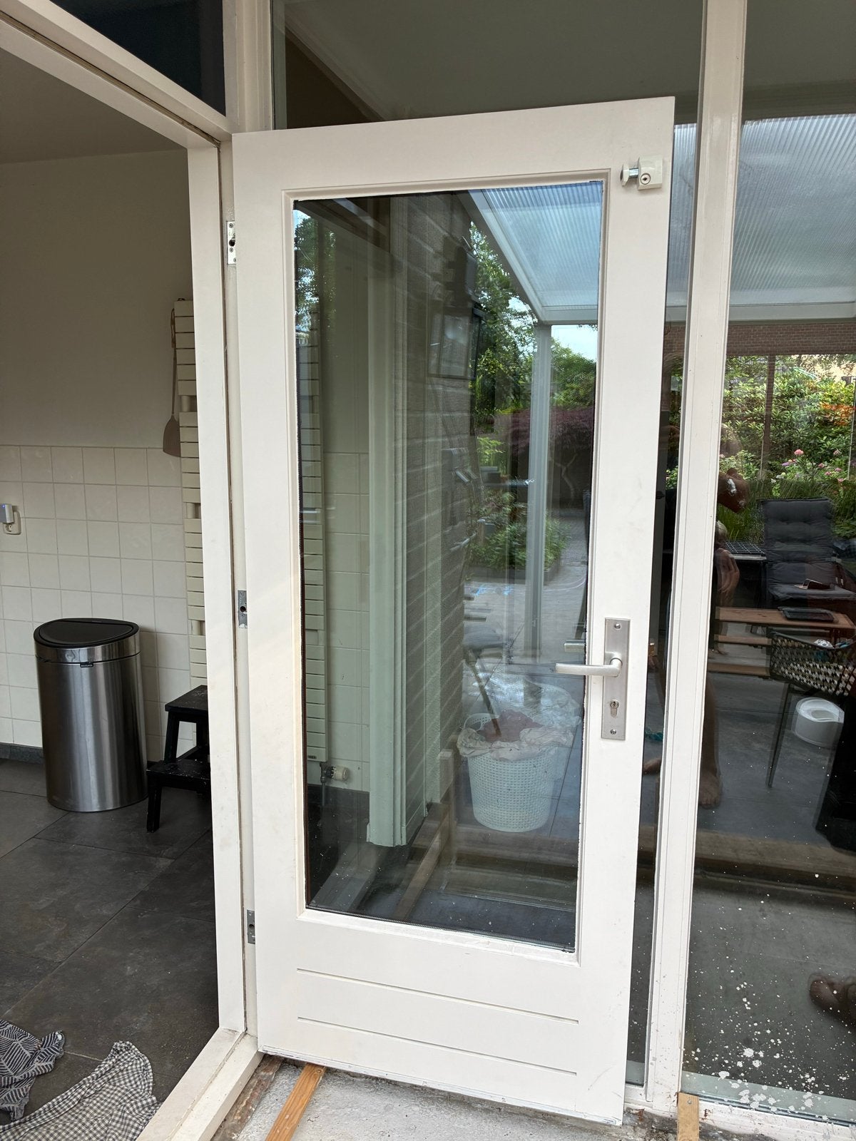 Glazen deur., Ophalen, Gebruikt, 80 tot 100 cm, Overige typen