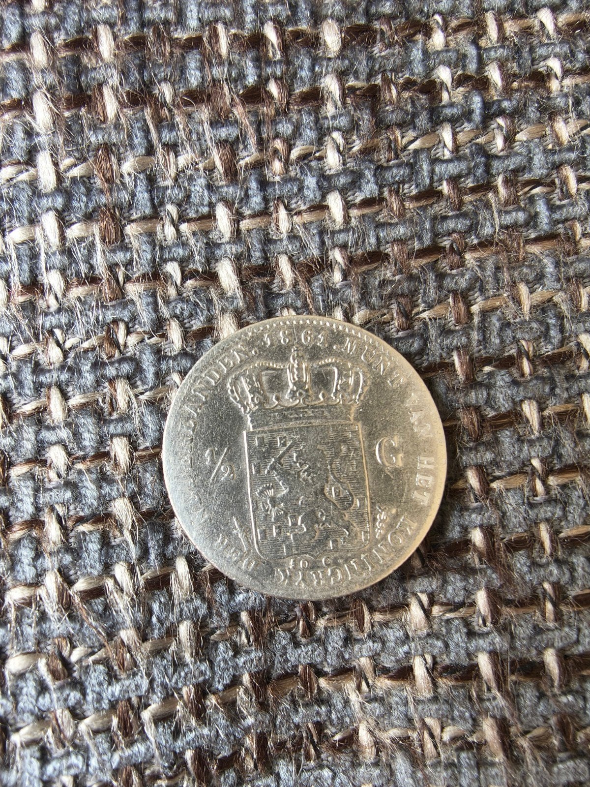 Halve gulden 1861, zilver, Postzegels en Munten, Munten | Nederland, ½ gulden, Koning Willem III, Zilver, Ophalen of Verzenden