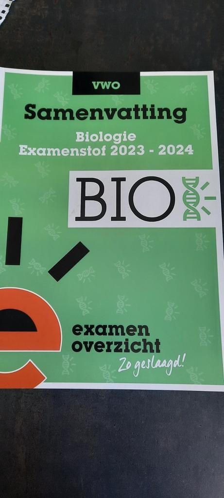 ExamenOverzicht - Samenvatting Examenstof Biologie VWO, Ophalen, Nederlands, Overige niveaus, ExamenOverzicht