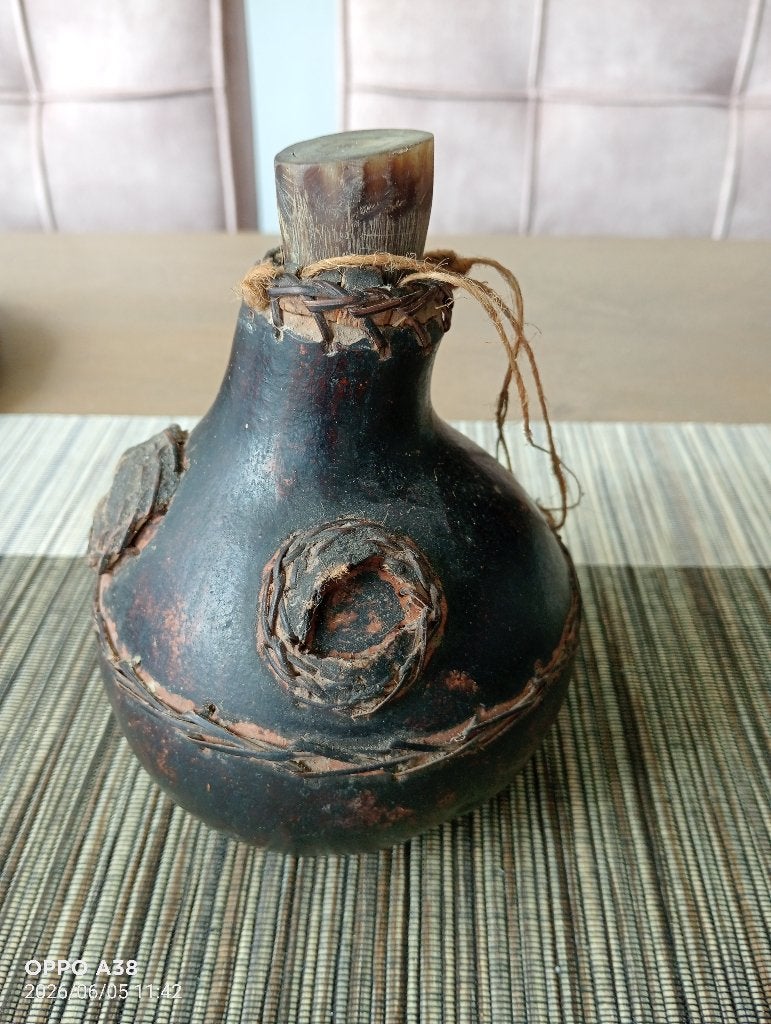 Traditionele Afrikaanse kalebas (fleskalebas) kenia, Antiek en Kunst, Ophalen of Verzenden