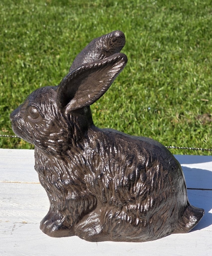 KONIJN / HAAS / GIETIJZER / tuinbeeld, Tuin en Terras, Dierenbeeld, Nieuw, Metaal, Info@huisentuindecoratiemarie.nl