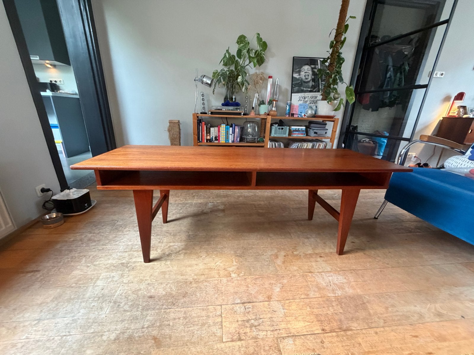 Vintage Coffee table / salontafel - Jaren '60 Design, Gebruikt, 100 tot 150 cm, Teakhout, Ophalen of Verzenden