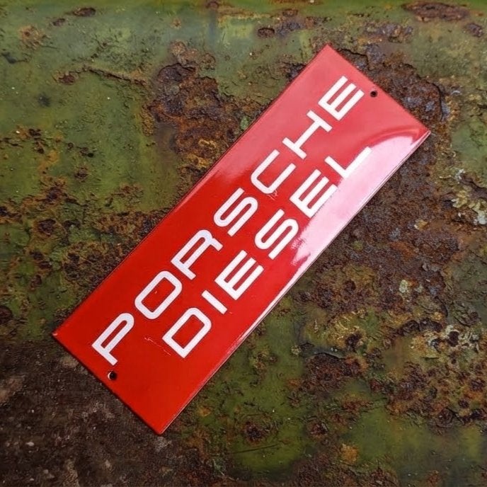 Emaille Reclamebord PORSCHE DIESEL Tractor Trekker Vintage, Verzenden, Gebruikt, Reclamebord